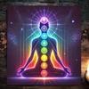 Tapiserie de Meditație cu 7 Chakre pentru Agățat pe Perete pentru Cameră de Yoga, Dormitor, Sufragerie, Decor Acasă Estetic Zen Spiritual