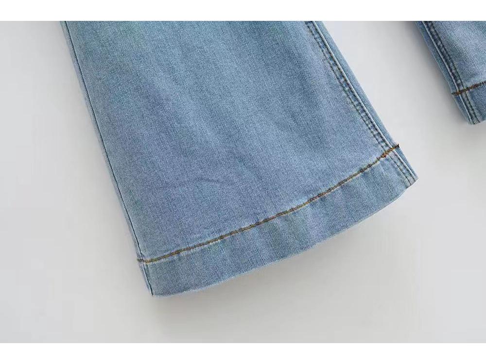 Korean Spicy Girl High Waist Flared Jeans: 2024 Spring/Autumn Elastic Slimming Skinny Trousers