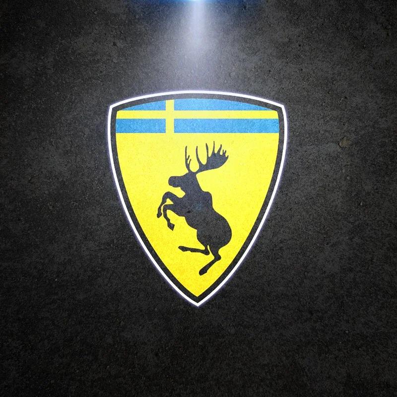 

Prancing Moose Swedish Flag Logo LED Car Door Welcome Lights for Volvo XC40 XC60 S90 S60 S80 XC90 V90 V60 Ghost Shadow Projector 2Pcs