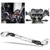 Motorcycle Handlebar Cross Bar, 7/8" 22mm Handlebar Strengthen Lever Bar Adjustable Motorcycle Balance Reinforce Lever (Silver)