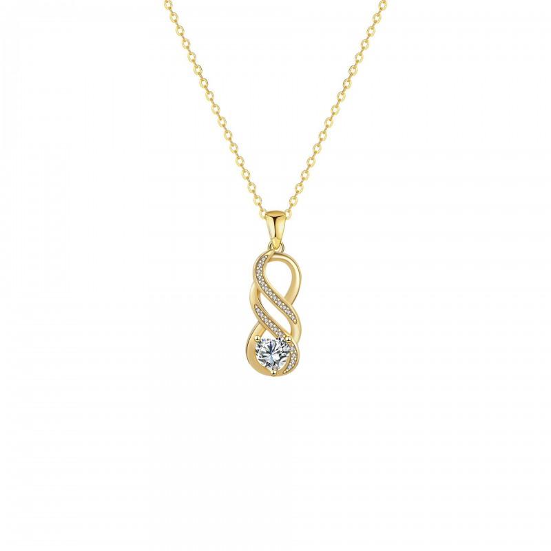 Elegant Infinity Symbol Pendant Necklace Women Gold Plated Copper Chain Geometric Design Delicate Clavicle Gift Gold