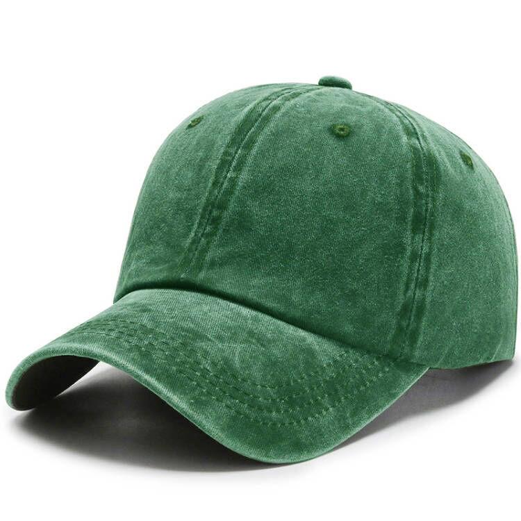 

Hat female spring and summer Korean version old retro curved brim cap light plate solid color baseball cap couple washed hat male L темно-зелений колір