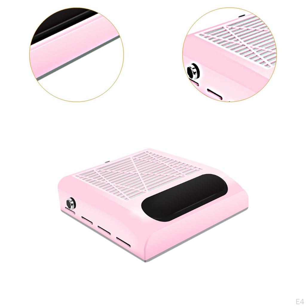 Nail Dust Collector 80W Power for Acrylic Nails Powerful Cordless Vacuum Fan White Black
