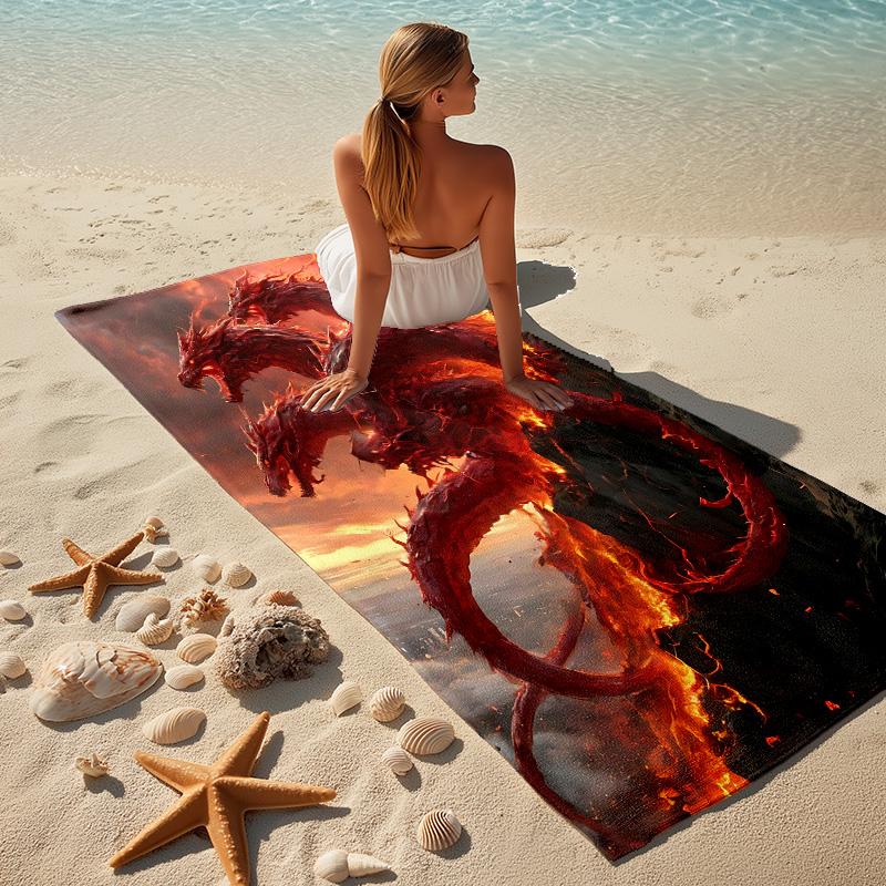 Dragons Stylish Digital Printing Beach Towel Quick Drying Absorbent Blanket For Beach Pool Gym Travel Christmas Gift C9211344