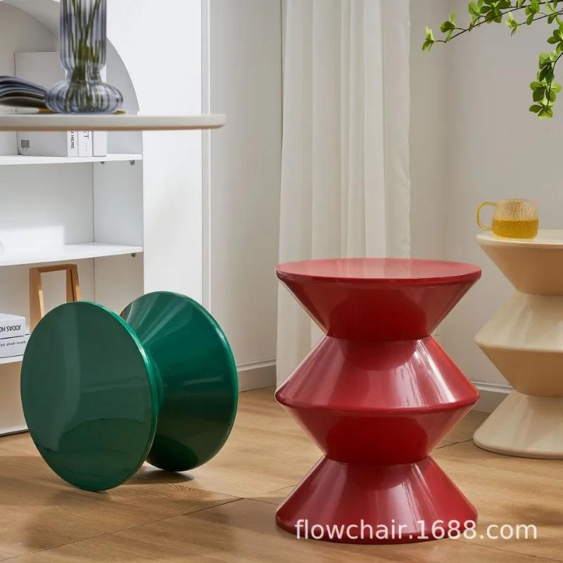 Round Coffee Table Plastic Nordic Home Furniture Living Room Sofa Side Tables Hallway Shoes Stool Balcony Small Desk Nightstands