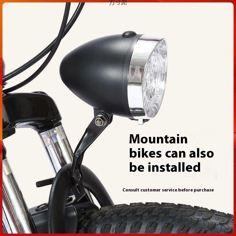 3 LED Retro Přední Světlo na Kolo 3 Režimy Svícení Přední Světlo Nabíjení Type-C Vintage Klasická Kola Přední Světlo Cyklistické Doplňky