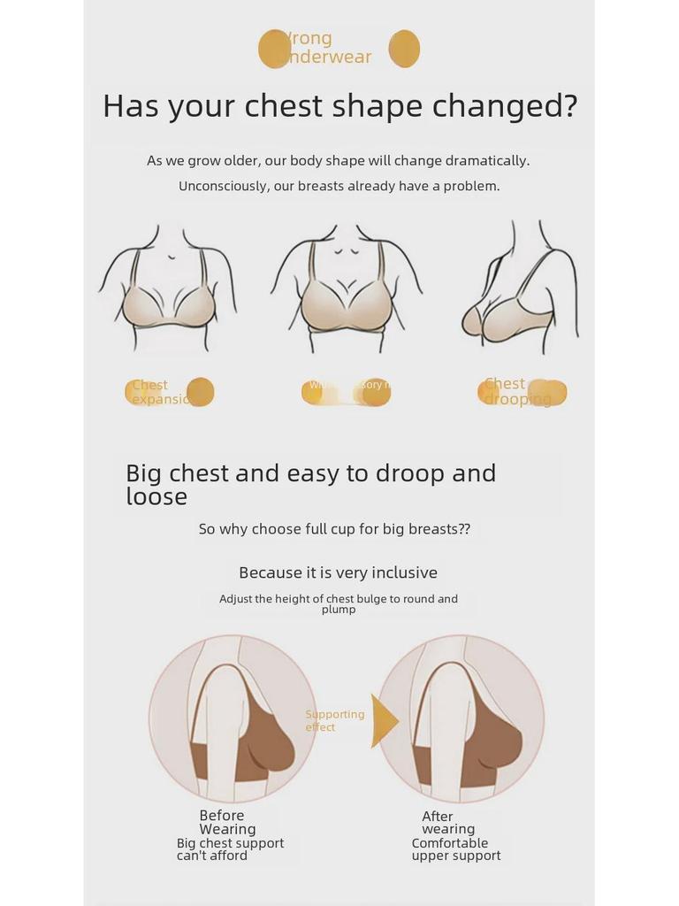 New Style Front-Buckle Vest Bra: Larger, Longer Cups & No Steel Ring for Middle-Aged & Elderly