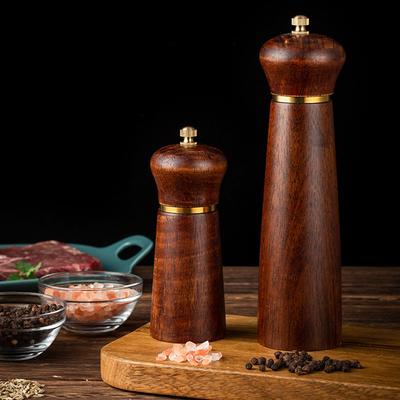 Wooden Pepper Mills Salt and Pepper Grinder 5/8 Inch Spice Pepper Grinder with Adjustable Ceramic Handheld Herb Seasoning Mills