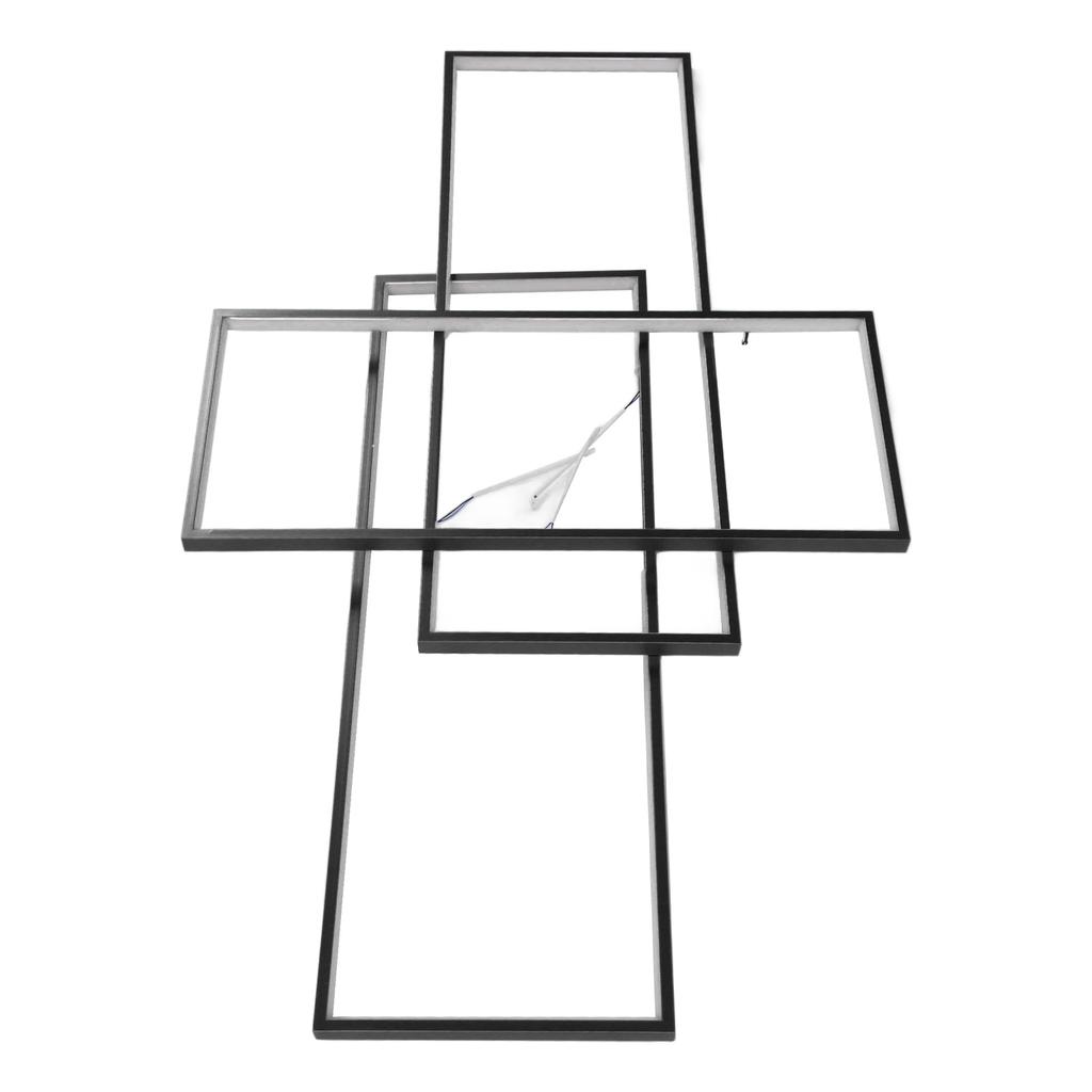 Modern LED Ceiling Light Dimmable 3 Layer Rectangular Flush Mount Lighting Fixture Ceiling Lamp with Remote for Bedroom