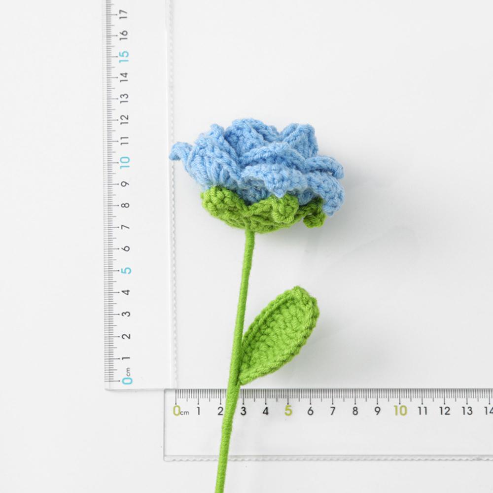 Rose Knitted Flower Creative Crochet Flowers Handwoven Flowers Bouquet Artificial Plant for Wedding Home Party Decor