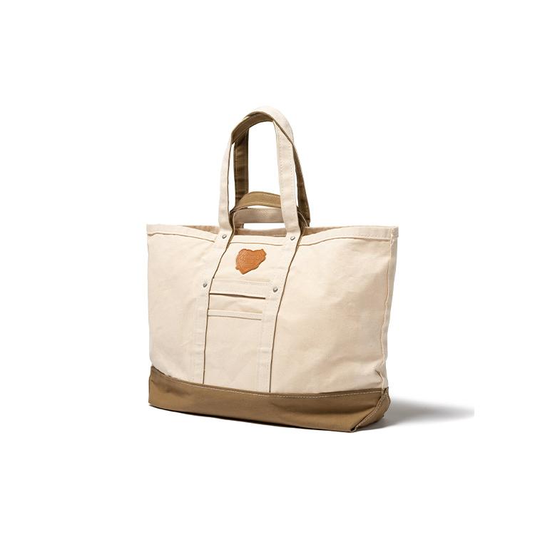 New HUMAN MADE Heavy Canvas Large Tote Bag Beige HM25GD031