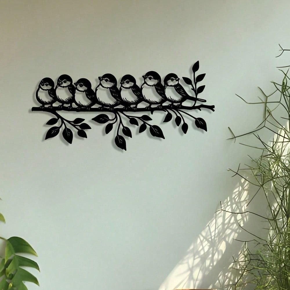 Charming Metal Wall Art - Birds On Branches, Decorative Metal Sign For Home And Garden Enthusiasts, Ideal For Living Room, Bedroom, Dining AreaTerrace