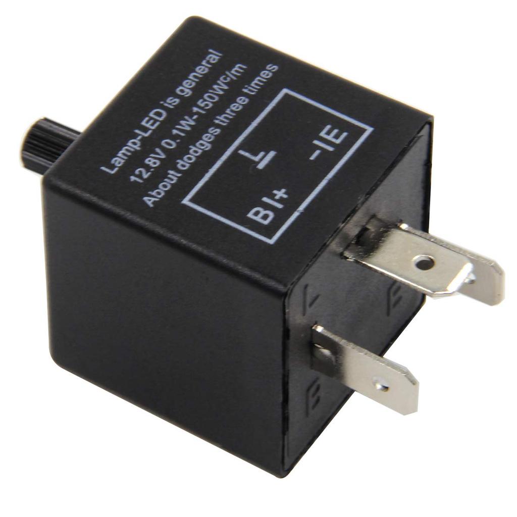 ZOOKOTO 12V 3 Pin Electronic LED Flasher Relay 0.1W-150W C/m Motorcycle Turn Signal Adjustable Flasher CF13