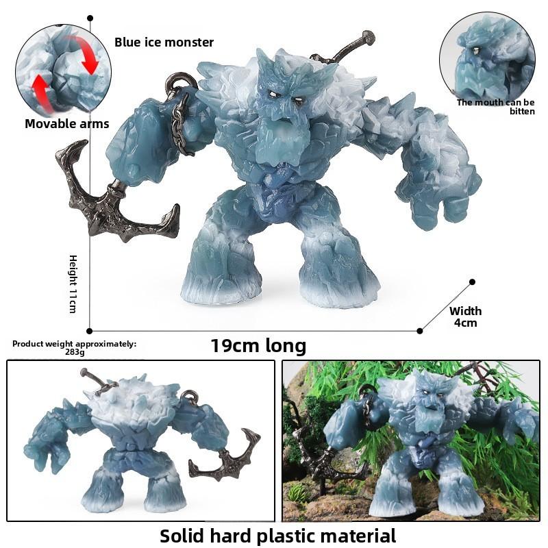 Monster Blue Ice Figures Mythical Model Toy With Movable Limbs For Play Kids