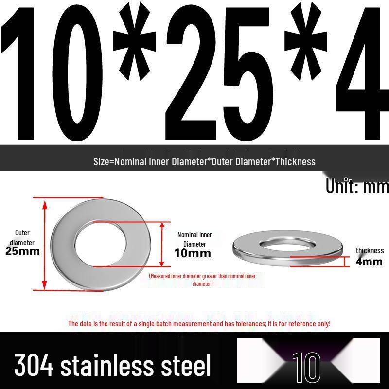 Thickened 304 Stainless Steel Flat Washer Spacer (M2-M36)