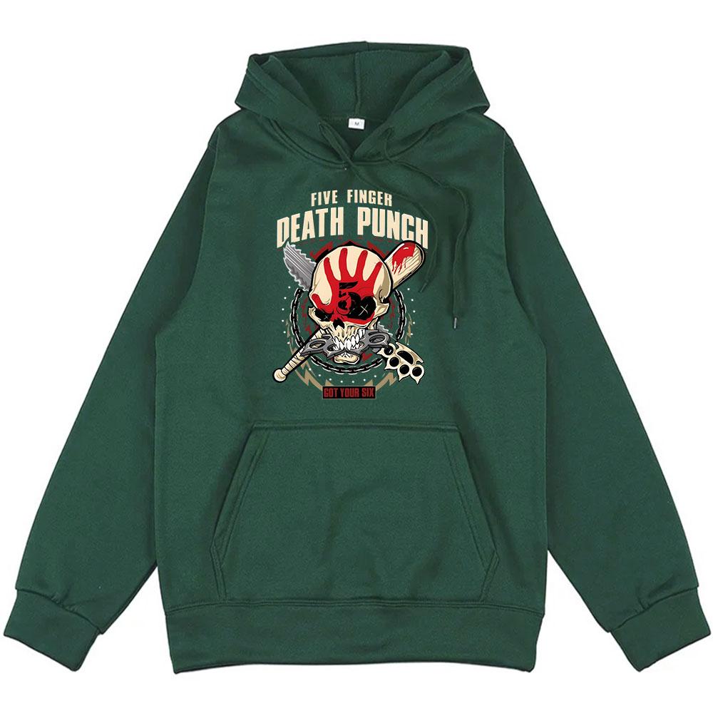 Winter Unisex Streetwear Five Finger Death Punch Hoodies Heavy Mental Style Sweatshirts Casual Men Women
