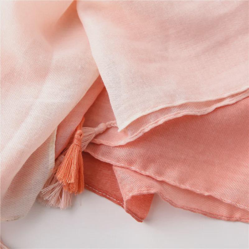 Écharpe Géométrique à Franges en Coton Style Européen et Américain d'Été pour Femme - Châle Protection Solaire