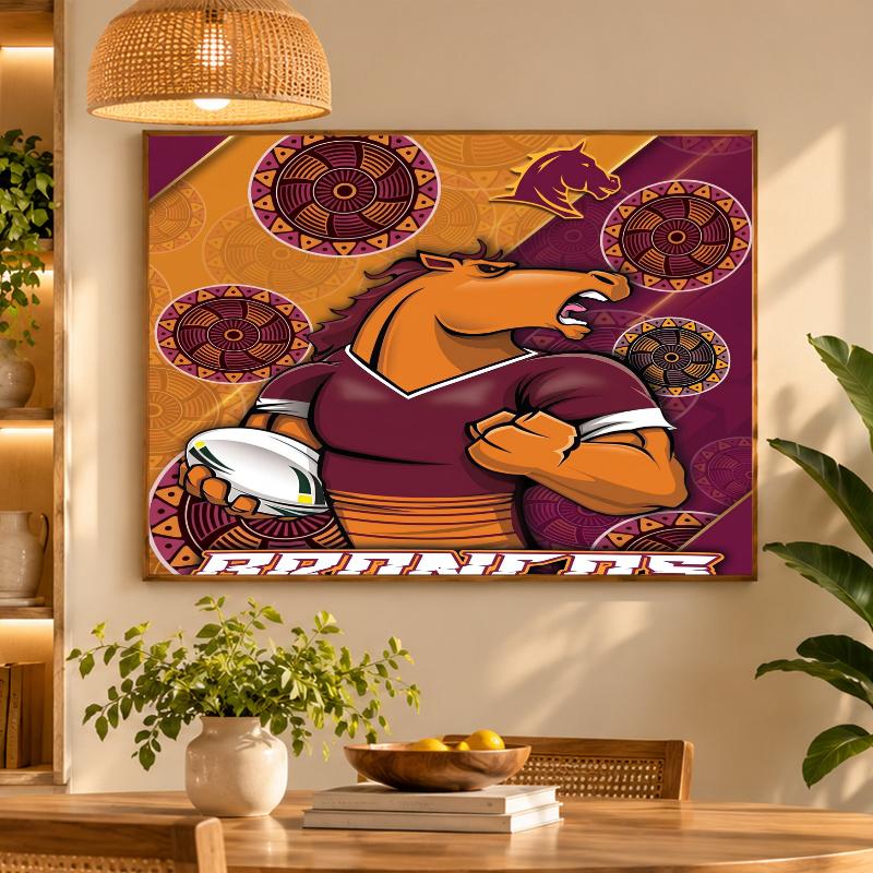 5D Diamond Painting Brisbane Broncos DIY Full Drill Diamond Art Kit Home Decoration
