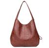 Vintage Large Capacity Shoulder Bags for Women Retro PU Leather Handbag Totes Solid Color Fashi Hand Bag Pack