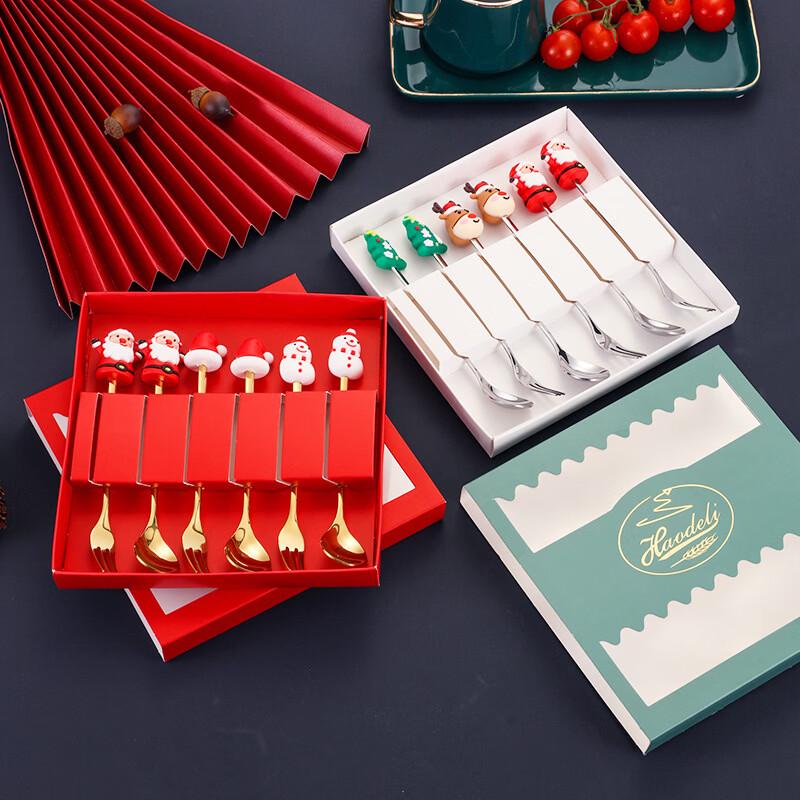 Christmas Gold Spoon and Fork Set