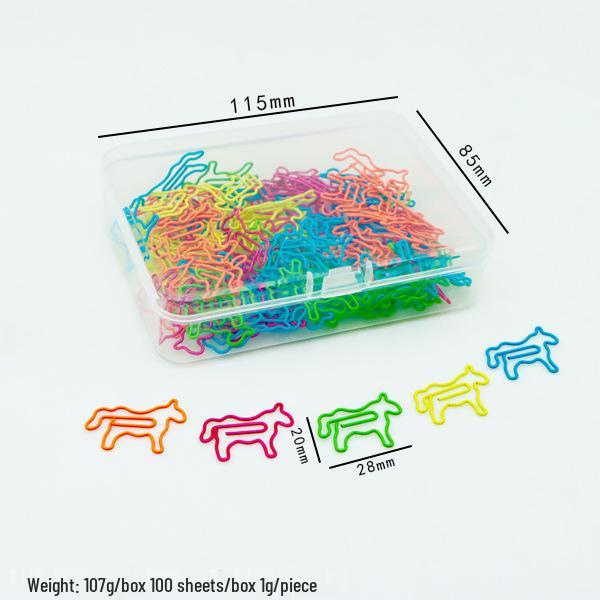 

100-Pack Cute Animal-Shaped Cartoon Paper Clips - Colorful Creative Metal Design