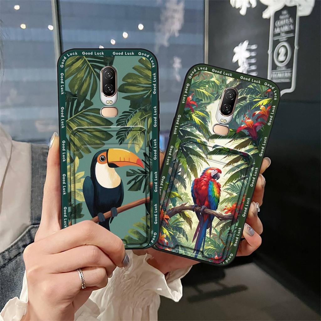 Dirt-resistant Shockproof Phone Case For OnePlus 6/1+6 Full wrap Cartoon protective Soft case Cute Durable Card slot TPU