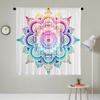 2 Stück HD Digital Mandala Floral Bedruckter Fenster Vorhang Heimdekorationsstil Dekorativ Wohnzimmer Schlafzimmer Stangenvorhang Ef
