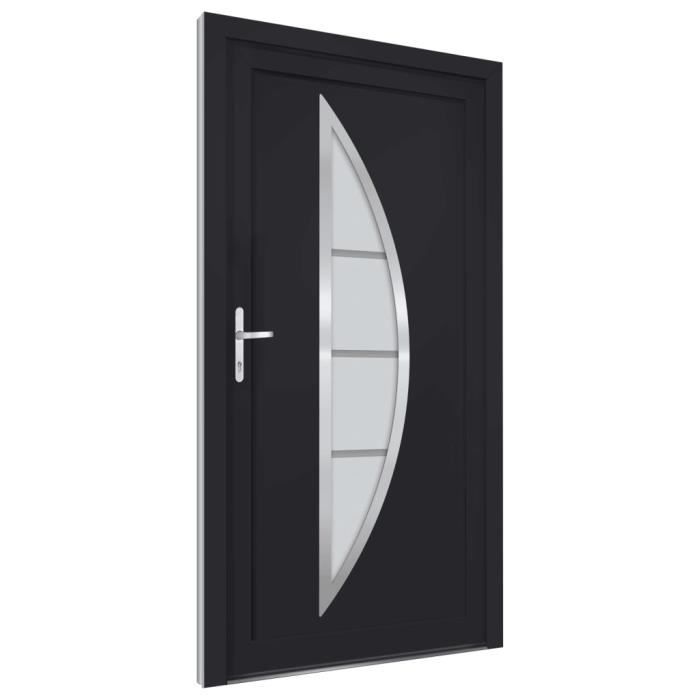 VidaXL Porte d'entrée anthracite 88x200 cm PVC 3187873