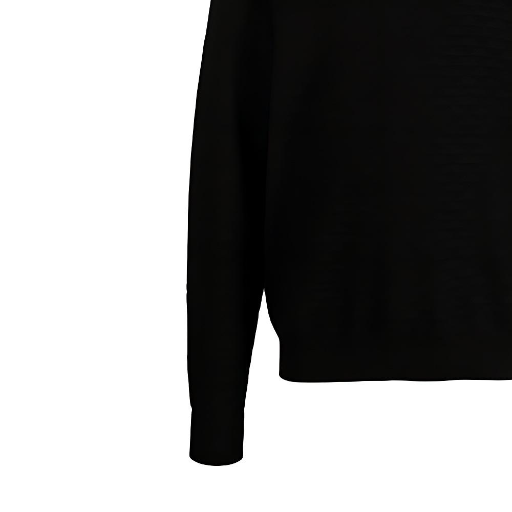 Emporio Armani Solid Color Geometric Pattern Crew Neck Pullover Long Sleeve Sweater Men Sweater Black 3K1MX2-1MZTZ-0999
