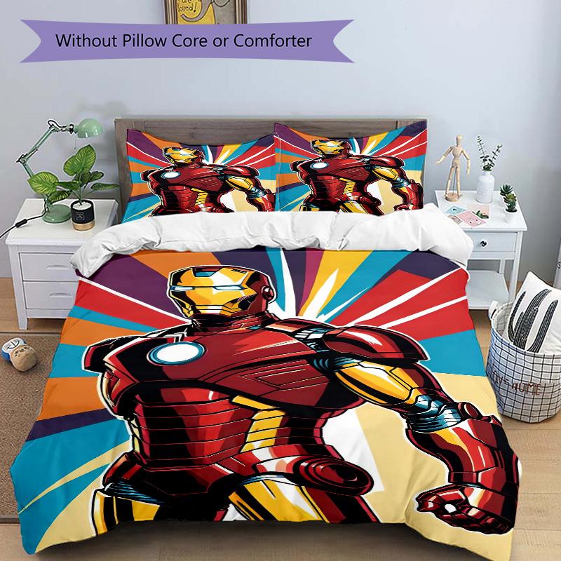 Iron Man Heroic Armor Print 3Pcs Bedding Setduvet Cover With 2 Bedropillowcase Home Birthday Gift
