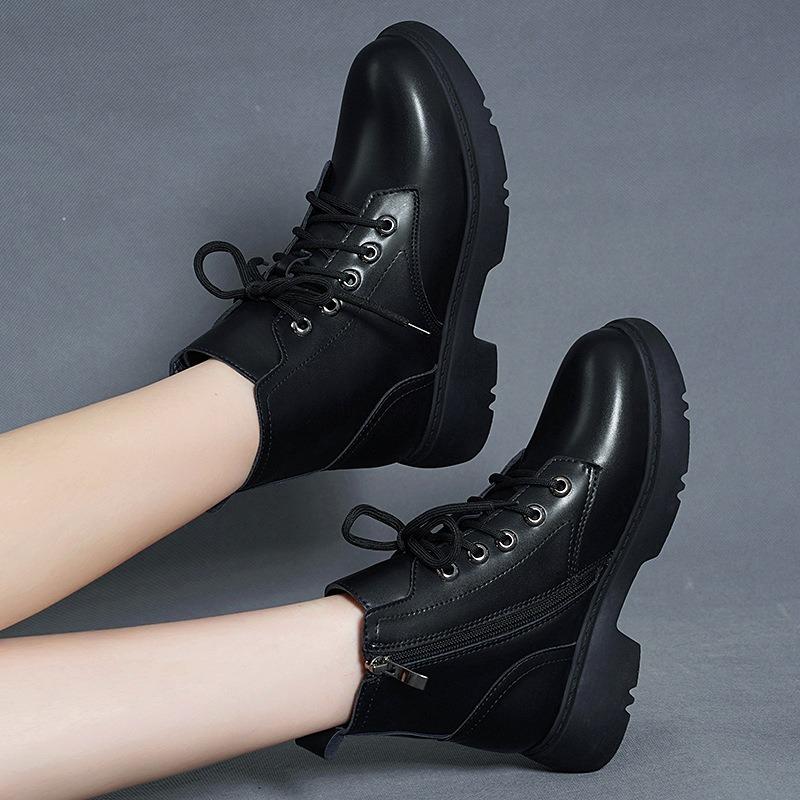 Short Boots Women's Autumn and Winter Boots Women's Shoes Fleece Cotton Boots Thick Heel Martin Boots