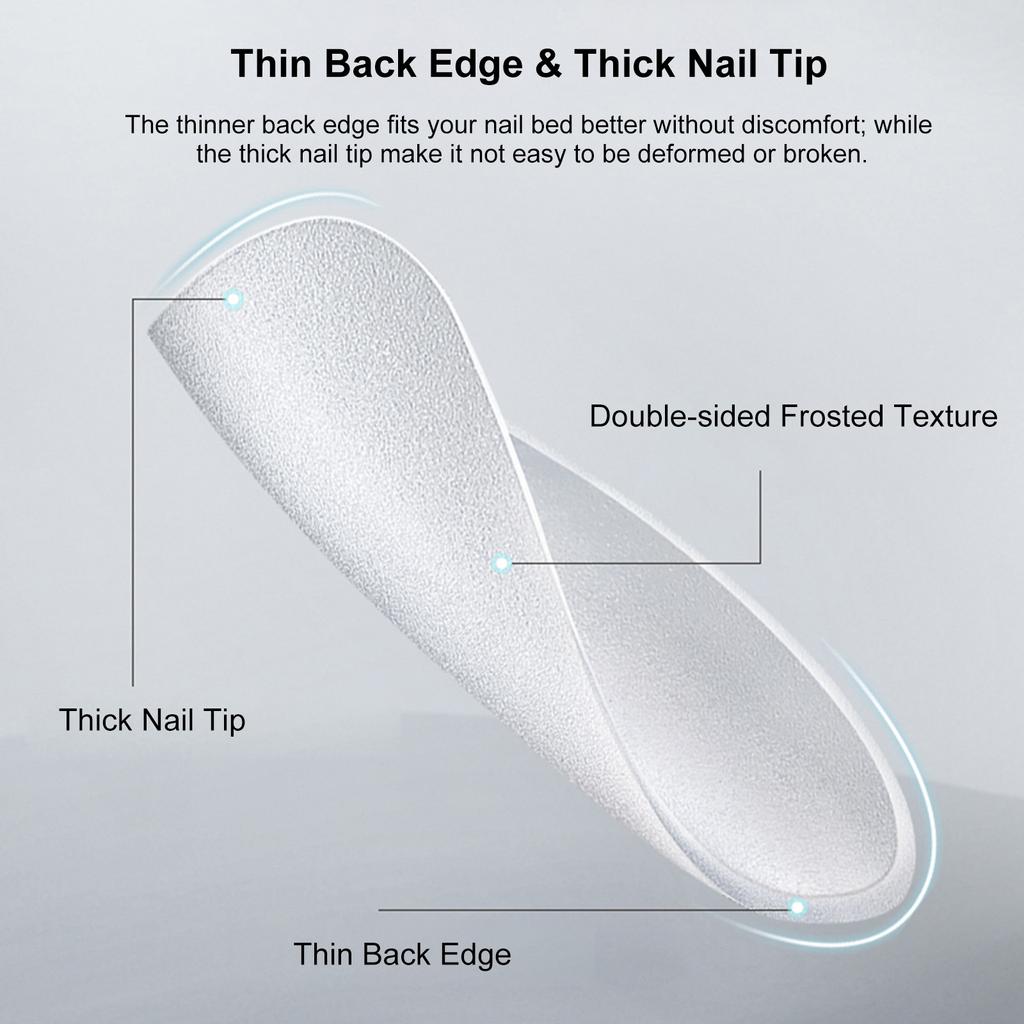 420PCS Soft Gel Tips Full Cover Frosted False Nail Tips Press On Fake Nails for Soak Off Nail