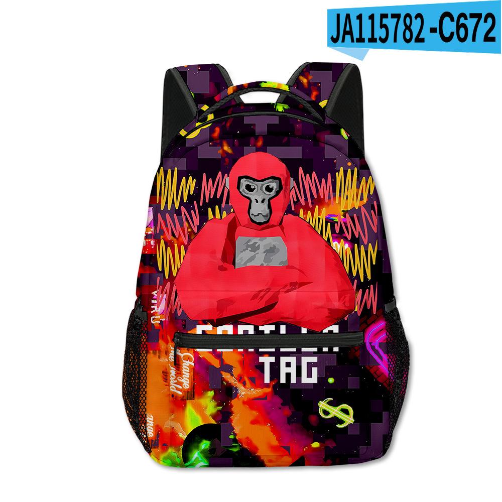 Trendy Novelty Kpop Youthful School Bags Unisex Gorilla Tag Travel Bags 3D Print Oxford Waterproof Notebook Shoulder Backpacks