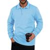 Men's Solid Color Sports Button Lapel Long Sleeve Tops Men's Casual Fashion Long Sleeve Tops