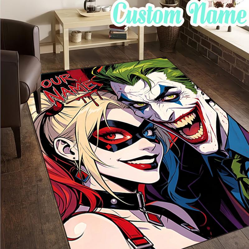Custom Name Jo-ker's Dark Saga Rug, Office Rug, Chair Rug, Carpet for Living Rooms, Doormat Game Rug Home Decor Christmas Gifts