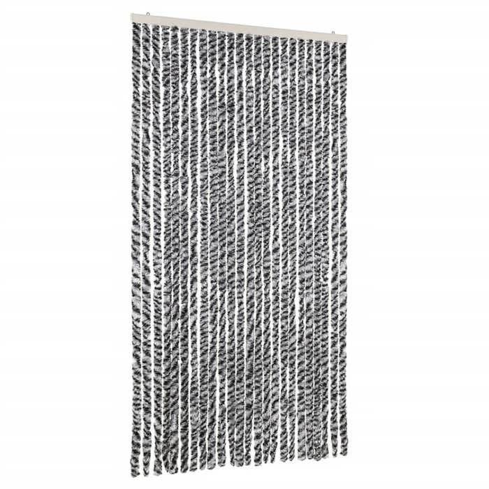 VidaXL Fly Curtain, Insect Screen with Hook, Door Curtain Adjustable Length and Width, Grey and Black and 377336