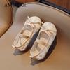 Girls Summer Shoes Flats Moccasins Children Loafers Mesh Breathable Embroidered Bowknot Princess Mary Jane Dress Shoes