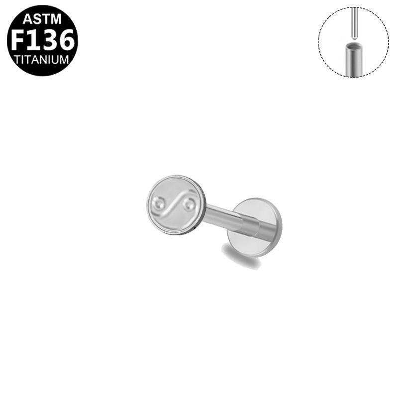 European-American Titanium Alloy Flame Lip & Ear Stud