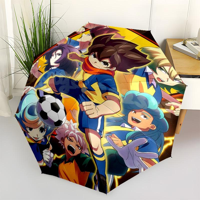 

1pc Captain Tsubasa Automatic Folding Outdoor Umbrella - Portable 3-Fold Design with 8-Bone Iron Frame, Perfect for Fans, Travelers, Daily Use, a