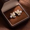 High-End Diamond-Set Butterfly Earrings, Exquisite Light Luxury, Niche Imitation Silver Needle Earrings, Design Three-Dimensional Ear Jewelry