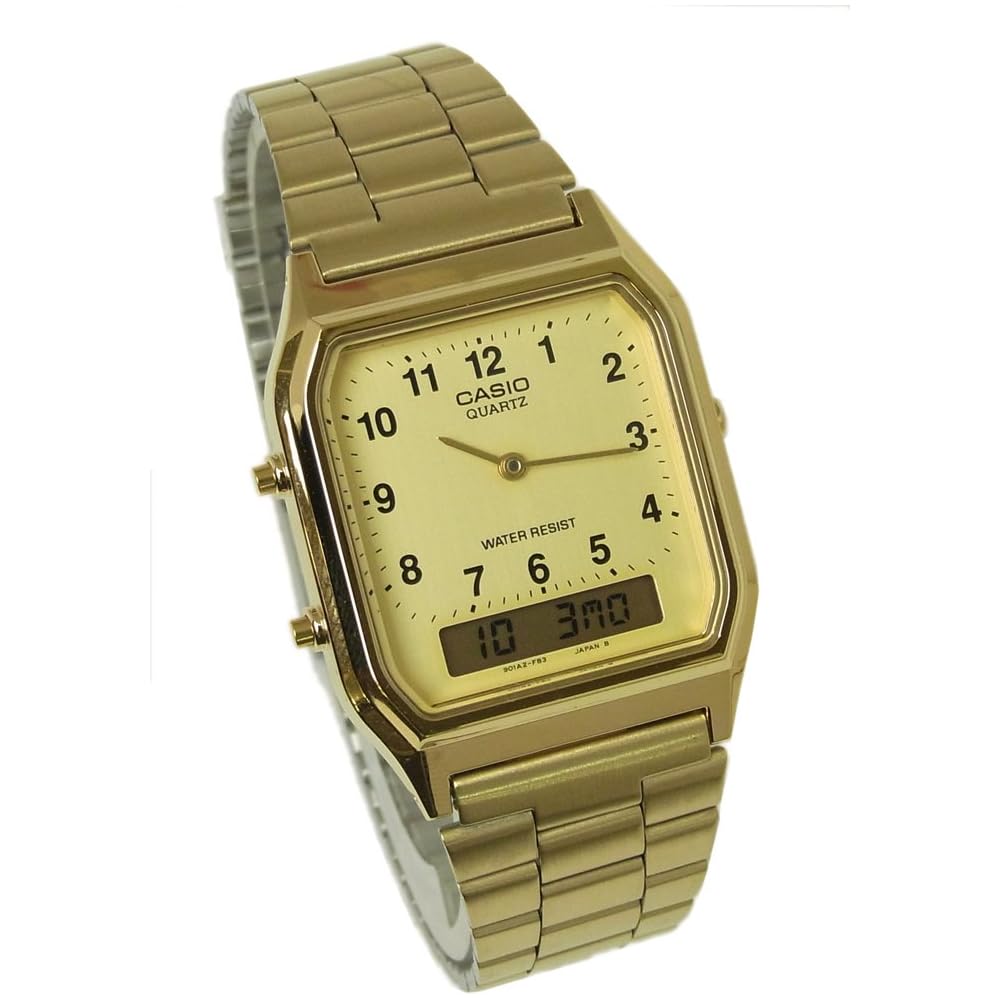 

Casio Standard AQ-230GA-9B Analog Digital Watch Gold Metal for Men and Women