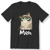 Grumpy Cat Meh Men's Ladies Kids T-shirt Cat Lovers Perfect Gift Tee 100% Cotton