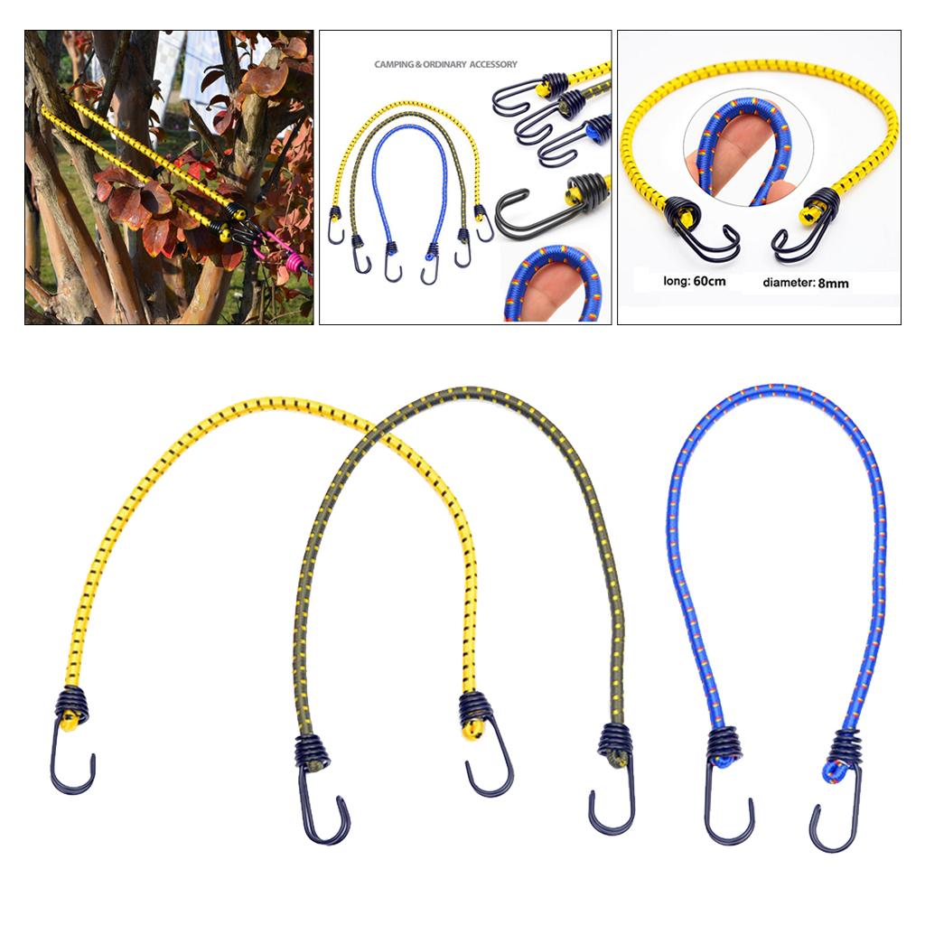 24'' Bungee-Seil mit Haken Latex Stark Elastisch Gepäckseil Widerstandsgestell Fracht Camping Wohnmobil Handkarren Spanngurte