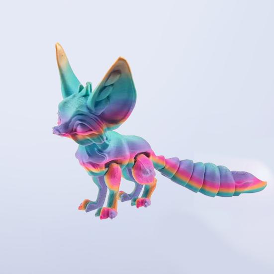 3D Printed Fox Ornament Articulated Fox Figurine with Flexible Tail And Limbs