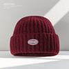 Glue Label Letter Knitted Hat Student Couple Big Head Circumference Showing Face Small Pullover Hat Men Cold Hat