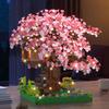 2008pcs DIY Discoloration Cherry Blossom Flower Pink Tree House Train Assembly Building Blocks Classic Model Bricks Sets Kid