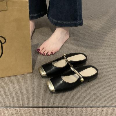 Xiaoxiangfeng Bag Head Half Slippers Outer Wear Women's Shoes 2025 New Chain Word Belt Summer Skirt Single Shoes