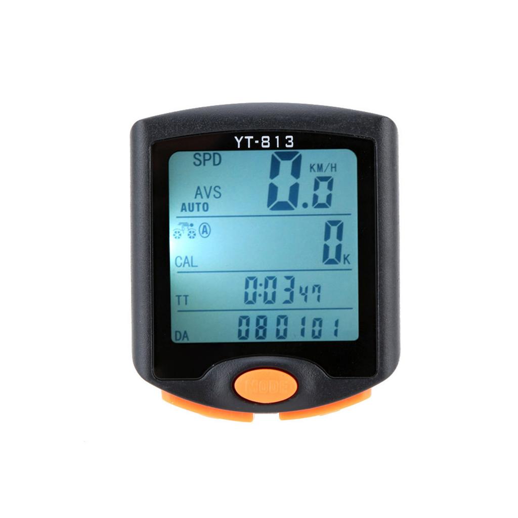 Wireless Bike Bicycle Cycle Digital Computer Odometer Speedometer Stopwatch Thermometer Night Light Backlight Backlit