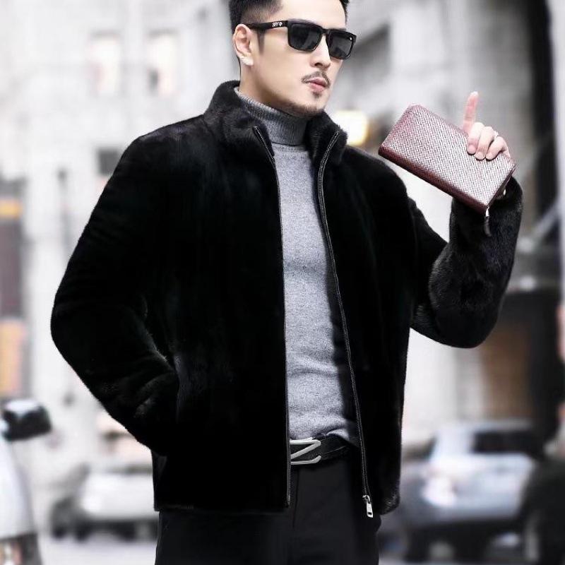 

Imitation mink coat fur men s imitation mink fur autumn and winter hooded sheep shearling jacket trendy men s gentleman 5xl size [recommended 97.5-105kg ]