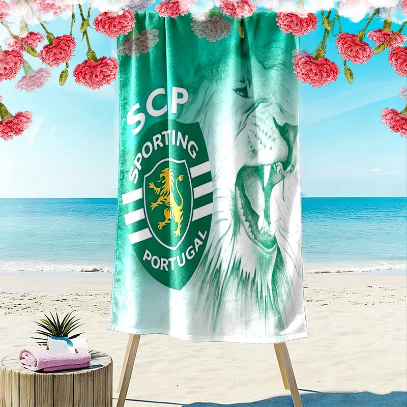 SCP Portugal: Green Emblem Glory beach towel soft Outdoor camping Absorbent bath towel seaside quick-drying swim towel beach towel beach printing
